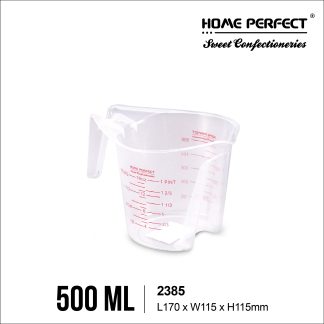 HOME PERFECT 250/500/1000ml Transparent Beaker Measuring Cup Jug W/Handle & Scale,Cawan Penyukat,2384,2385,2386