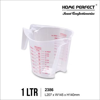HOME PERFECT 250/500/1000ml Transparent Beaker Measuring Cup Jug W/Handle & Scale,Cawan Penyukat,2384,2385,2386