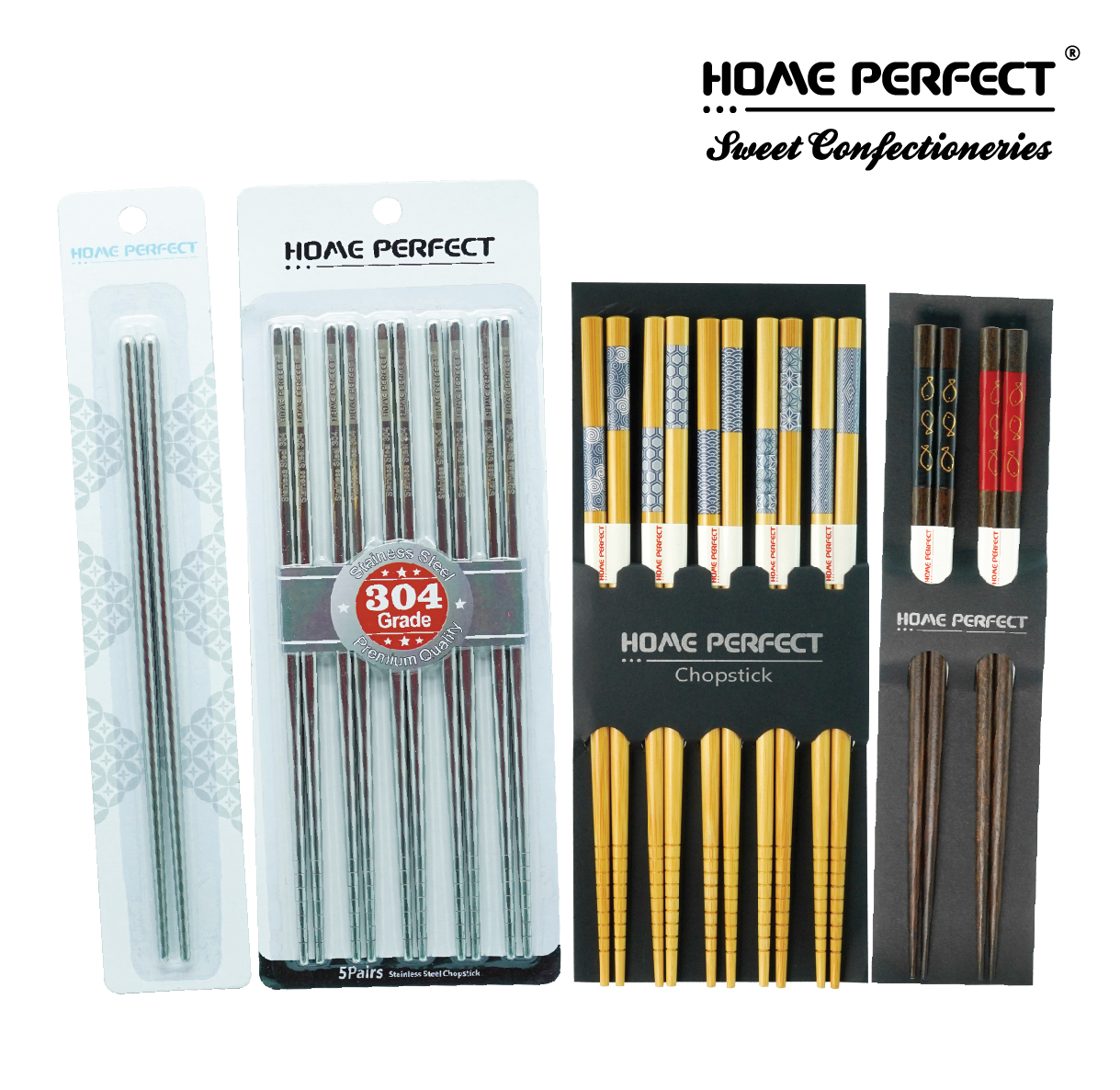 HOME PERFECT Trendy Style Wood Chopsticks(5pcs/pack),Reuse Non-Slip, EJ-TY5, EJ-TY31 - Image 8