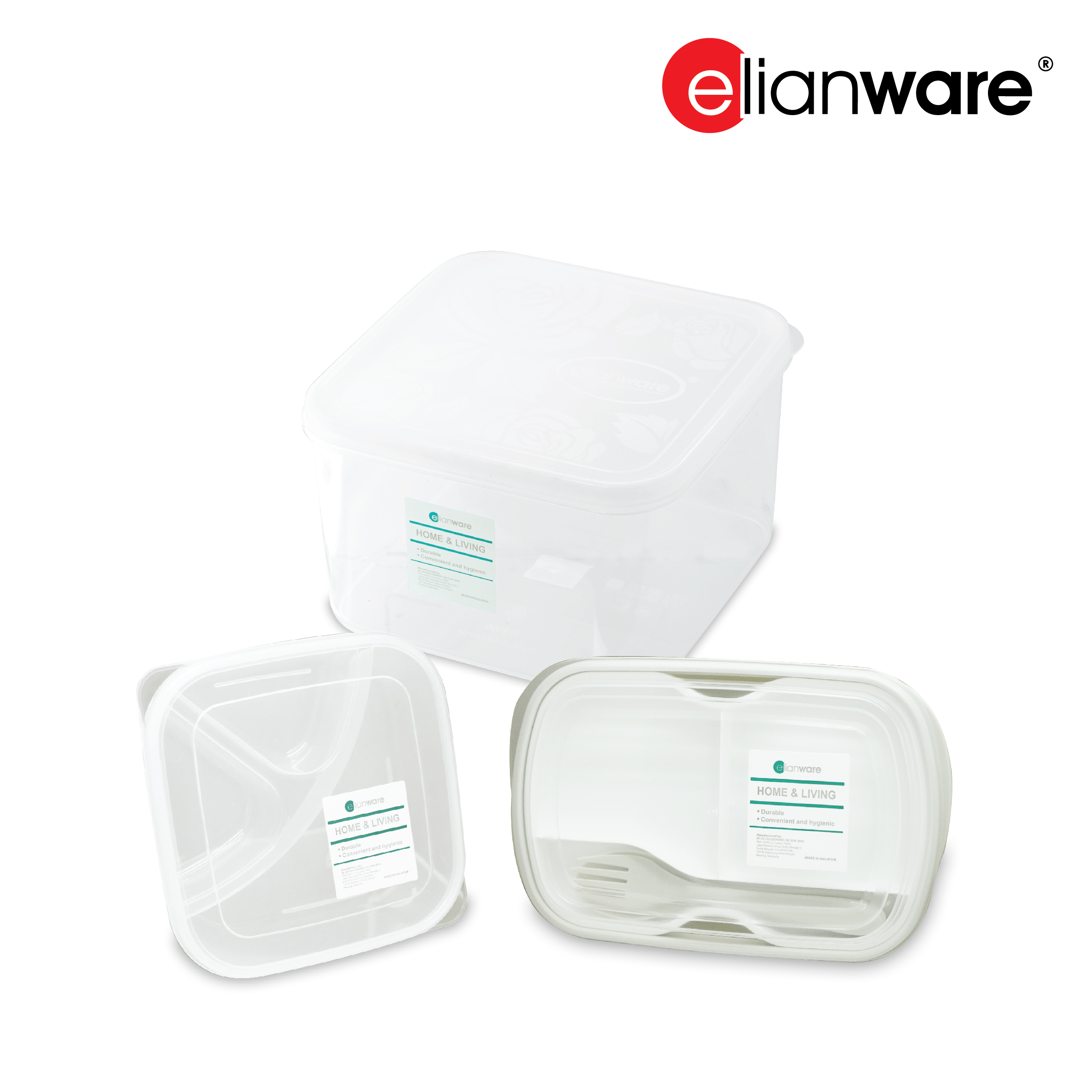 ELIANWARE 4800ml Stackable Smart Handle Container,Multipurpose Storage Keeper,Bekas, E-1090/T - Image 6