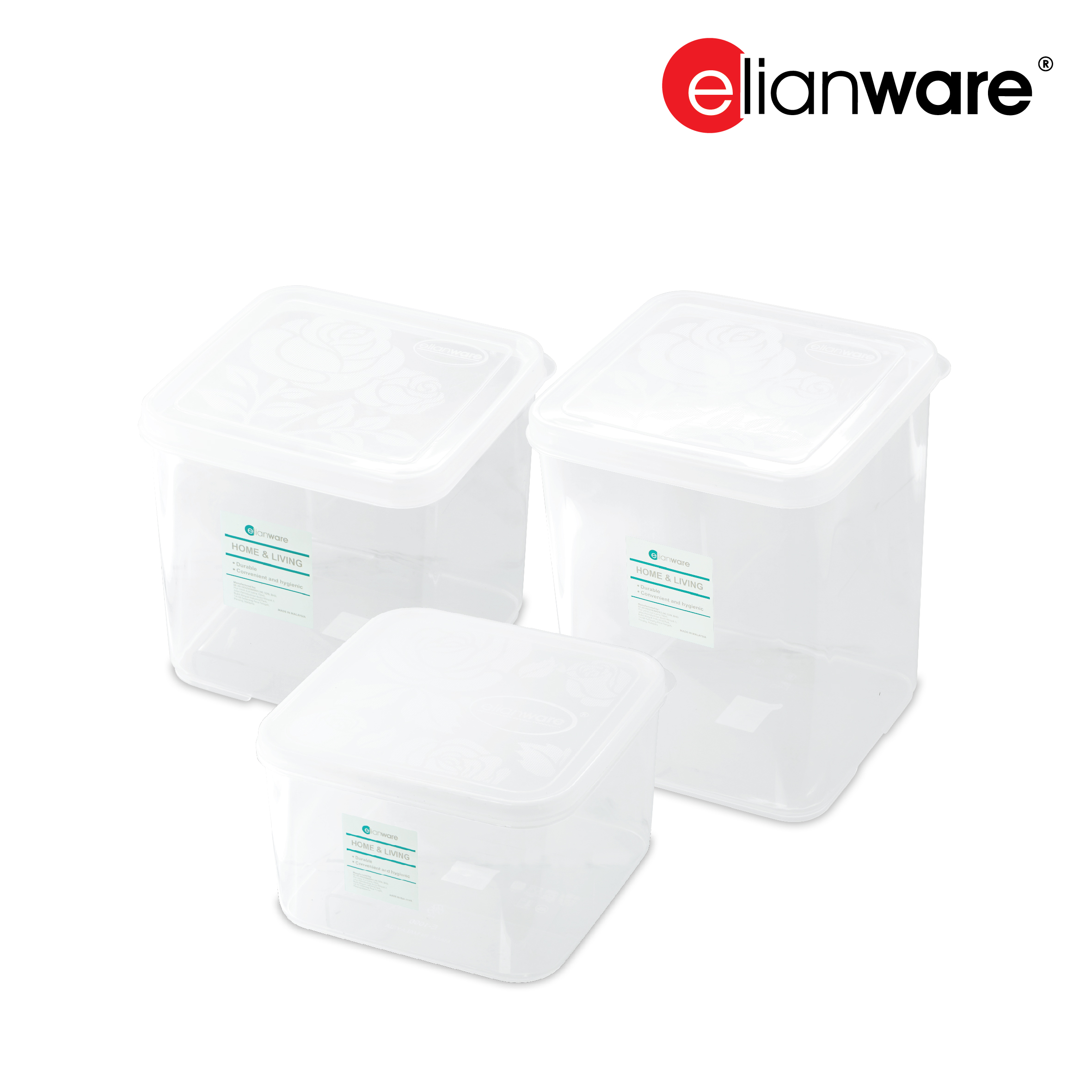 ELIANWARE 4800ml Stackable Smart Handle Container,Multipurpose Storage Keeper,Bekas, E-1090/T - Image 5