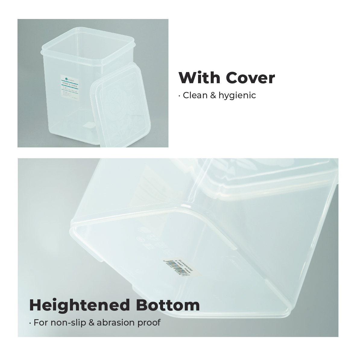 ELIANWARE 4800ml Stackable Smart Handle Container,Multipurpose Storage Keeper,Bekas, E-1090/T - Image 4