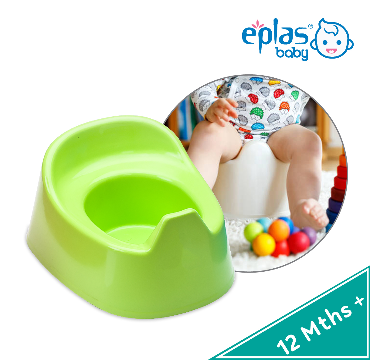 EPLAS BABY Baby Potty Training Toilet Seat W/Handle & Backrest
