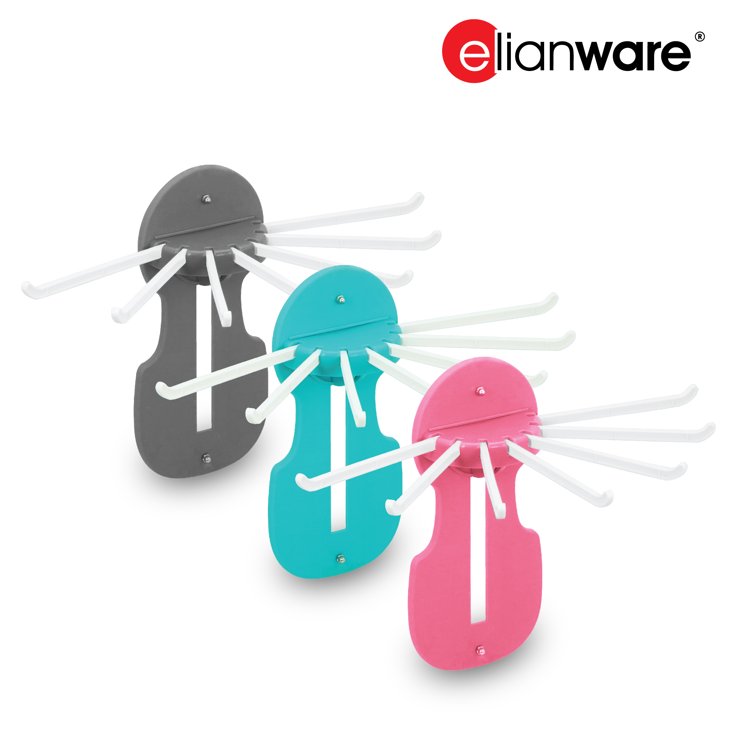 ELIANWARE 7 In 1 Wall Clothes Octopus Hanger,Multipurpose Kitchen Utensils Cutlery Holder,Penyangkut Tuala Tudung, E-1291 - Image 3