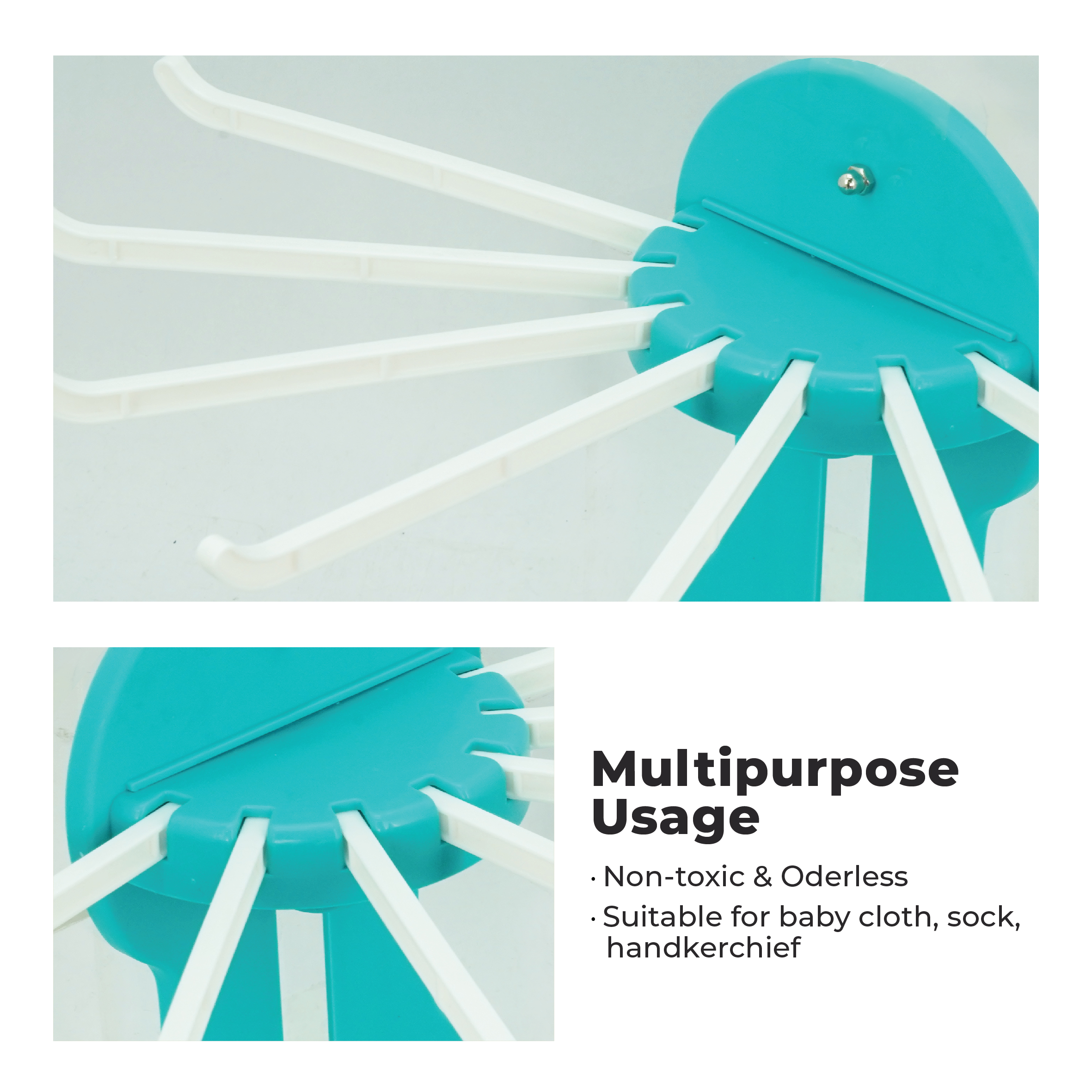 ELIANWARE 7 In 1 Wall Clothes Octopus Hanger,Multipurpose Kitchen Utensils Cutlery Holder,Penyangkut Tuala Tudung, E-1291 - Image 5