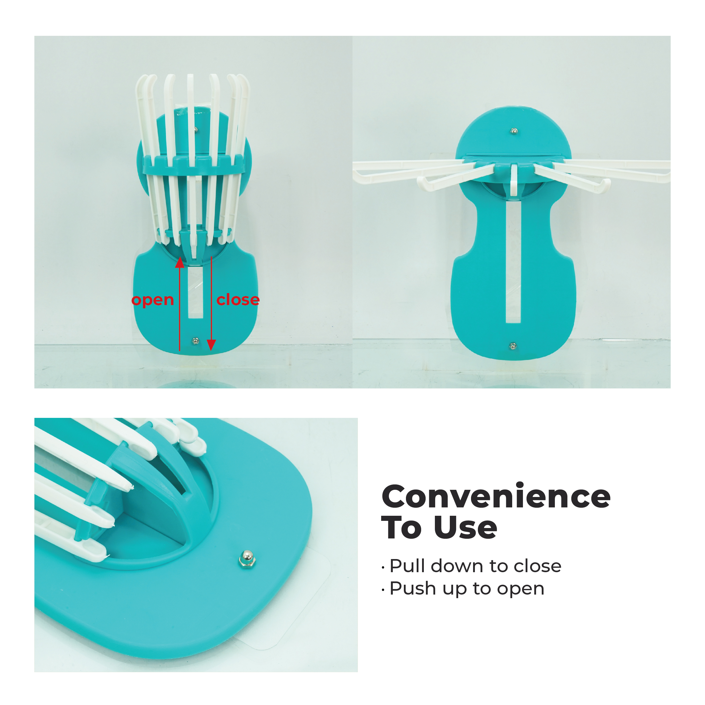 ELIANWARE 7 In 1 Wall Clothes Octopus Hanger,Multipurpose Kitchen Utensils Cutlery Holder,Penyangkut Tuala Tudung, E-1291 - Image 4