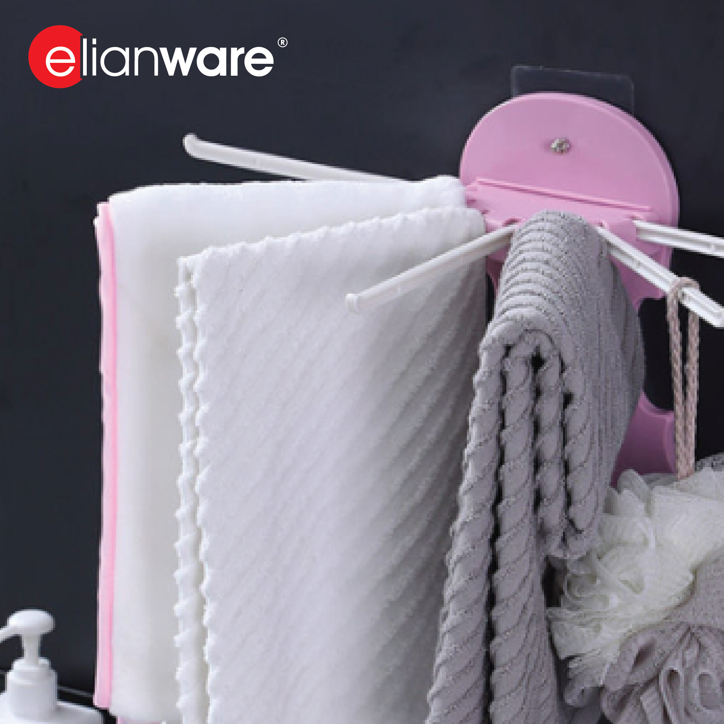 ELIANWARE 7 In 1 Wall Clothes Octopus Hanger,Multipurpose Kitchen Utensils Cutlery Holder,Penyangkut Tuala Tudung, E-1291 - Image 6