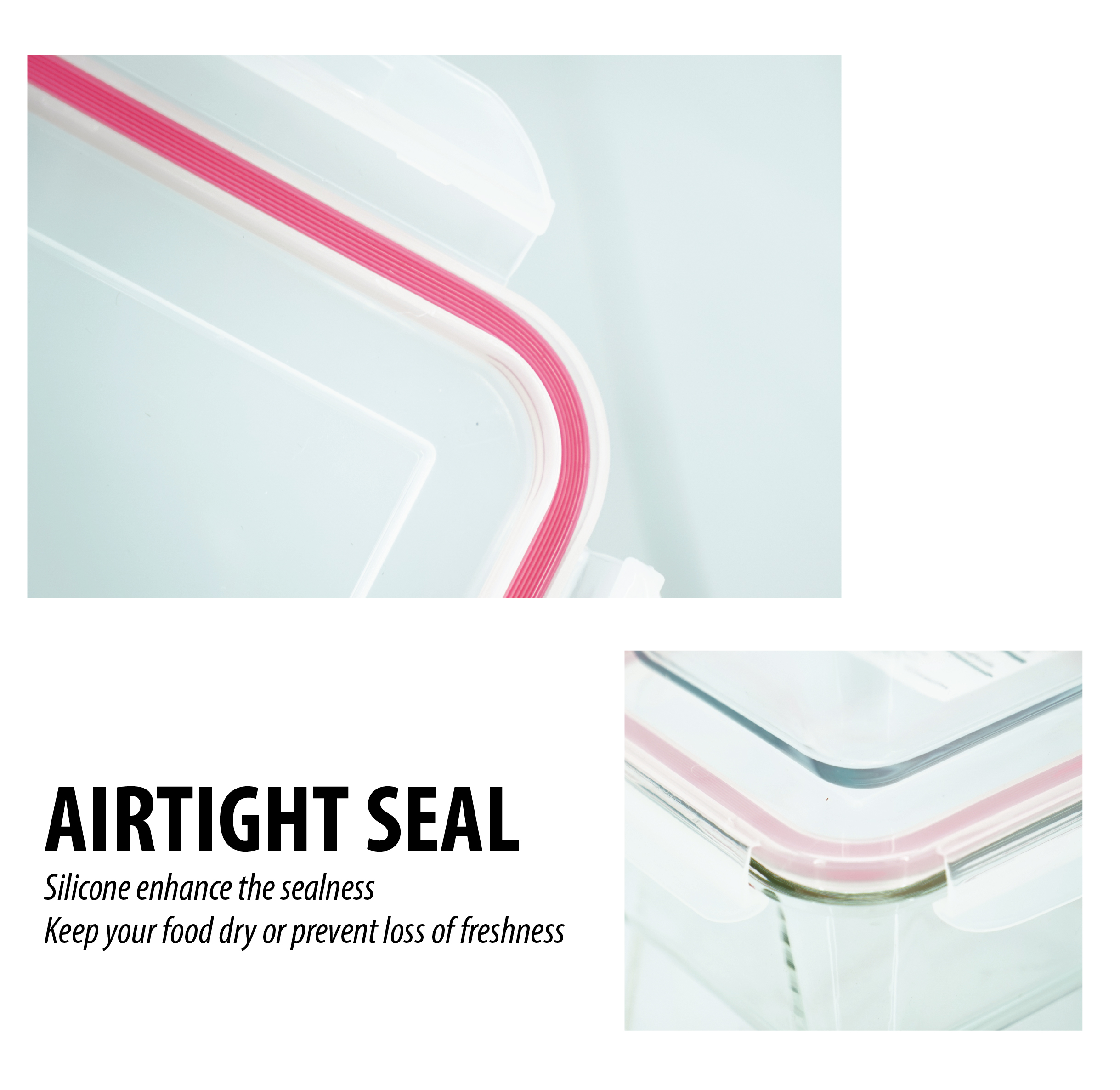 ELIANWARE 400/850/1650ml Borosilicate Glass Rect. Food Container, Airtight Bekas Makanan, E-1401, E-1402, E-1403 - Image 4