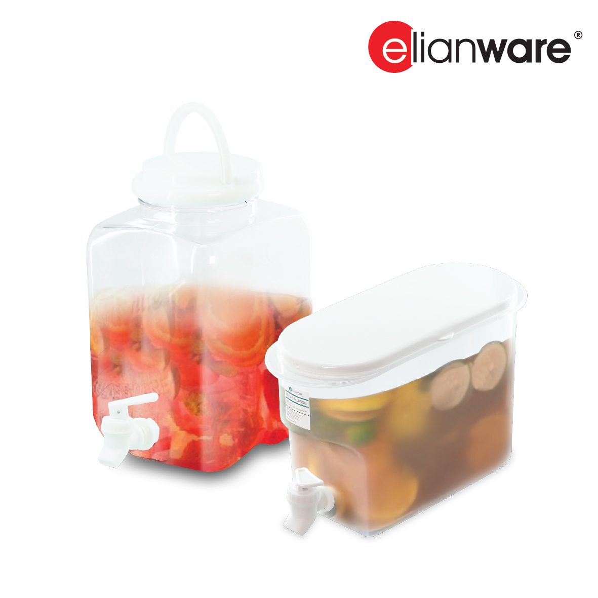 ELIANWARE 3.1/5Ltrs Water&Juice&Detergent Storage Dispenser,Water Cooler,Drink Jar,Bekas Air Tong,E-1515/WH, E-1516/WH - Image 3