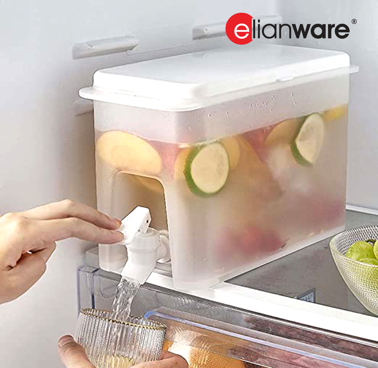 ELIANWARE 3.1/5Ltrs Water&Juice&Detergent Storage Dispenser,Water Cooler,Drink Jar,Bekas Air Tong,E-1515/WH, E-1516/WH - Image 7