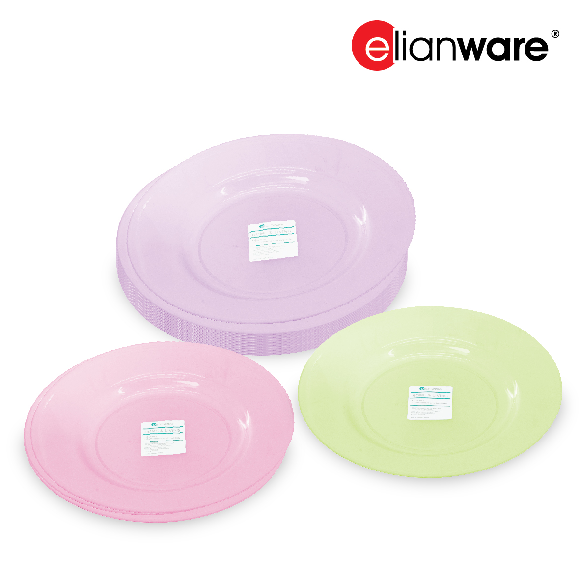 ELIANWARE OFFER PACK 20Pcs/Pack 7 Inch Reusable Multicolour Kenduri Party Dining Plate, Catering Pinggan, E-197 - Image 3