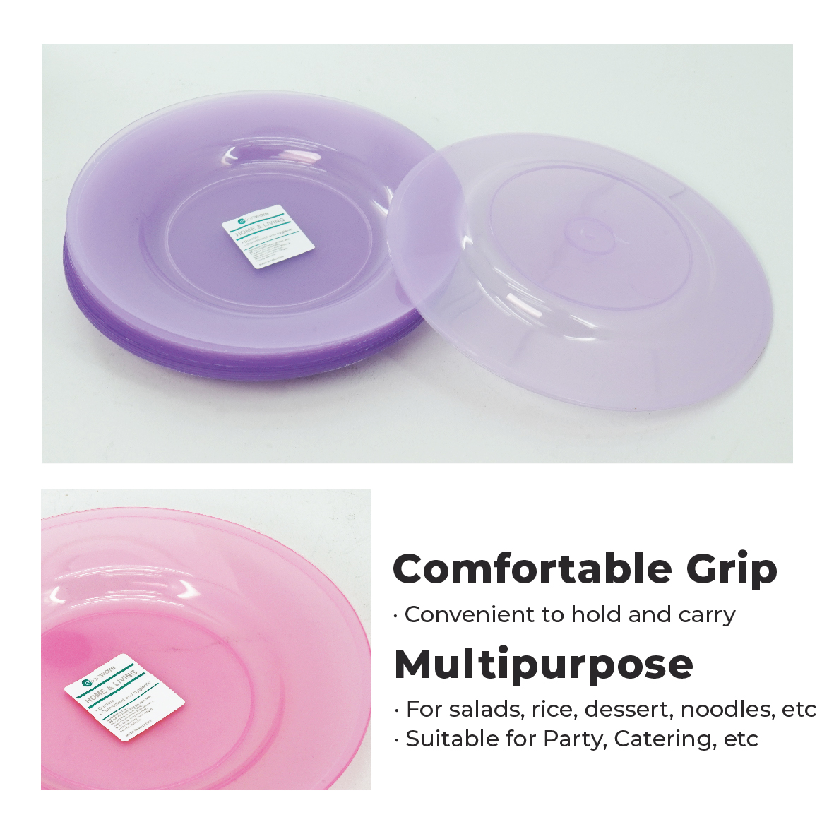 ELIANWARE OFFER PACK 20Pcs/Pack 7 Inch Reusable Multicolour Kenduri Party Dining Plate, Catering Pinggan, E-197 - Image 6