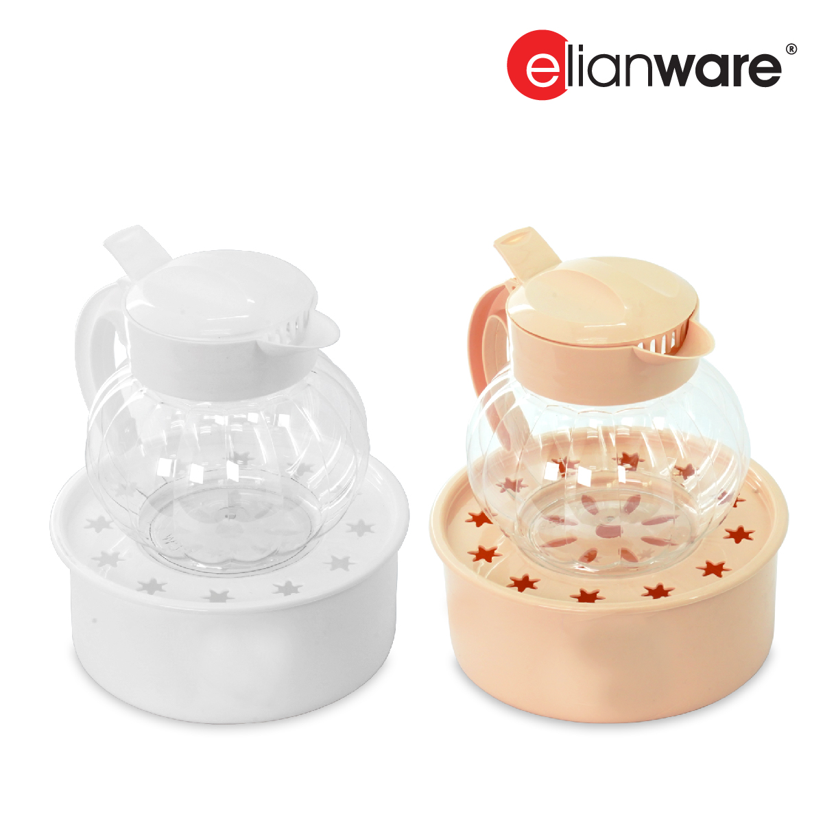 ELIANWARE 1600ml Hand Washing Pot With Cover & Handle & Tray,Kendi Cuci Tangan,Teko Bekas Basuhan,E-229/WH,E-229/BG - Image 2