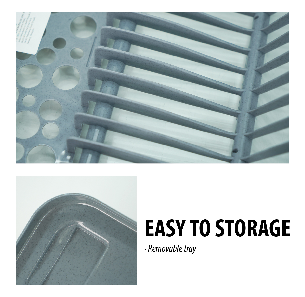 ELIANWARE Kitchen Dish Drainer With Tray, Disk Rack, Cup Drainer, Alat Dapur Rak Pinggan Mangkuk, E-286/WH - Image 4