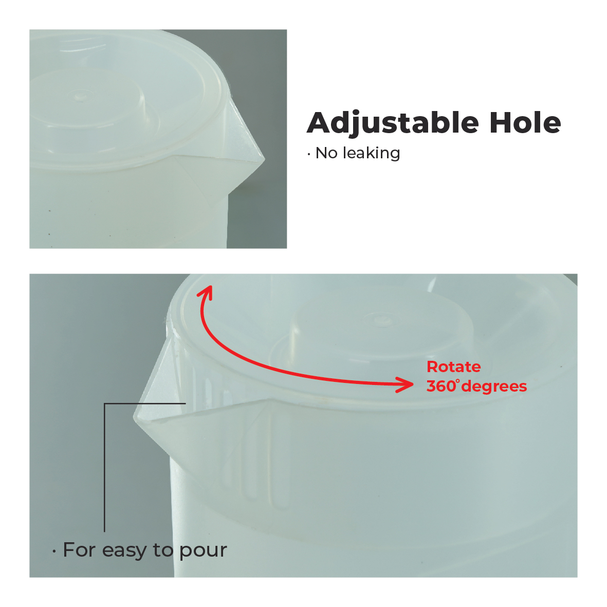 ELIANWARE 1.5/2.5/4Ltr Water Juice Jug Pitcher, Jug With Handle, Drinkware, Lids Jag Air Minuman, E-84/WH, E-85/WH, E-86/WH - Image 5