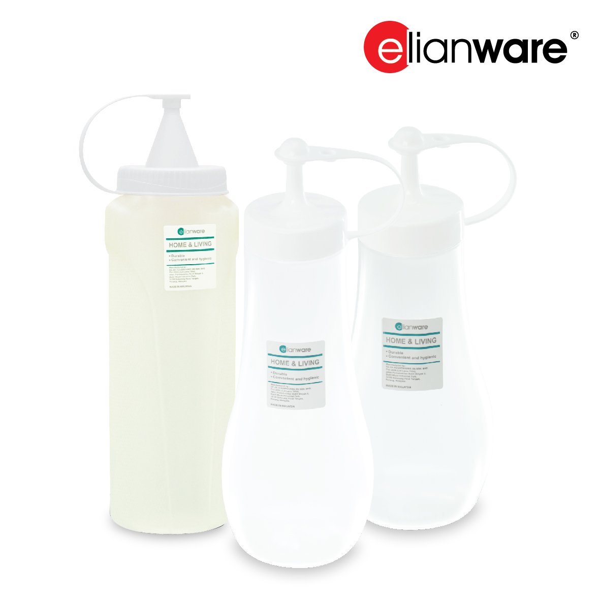 ELIANWARE 450/500ml Chili&Tomato Sauce Sauce Squeezer Bottle,Spice Soy Seasoning Bottle,Botol Sos&Rempah,E-923/WH,E-924/WH - Image 3