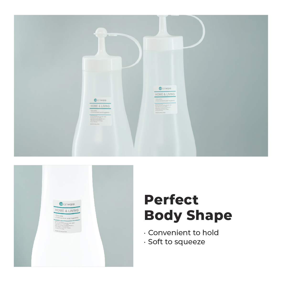 ELIANWARE 450/500ml Chili&Tomato Sauce Sauce Squeezer Bottle,Spice Soy Seasoning Bottle,Botol Sos&Rempah,E-923/WH,E-924/WH - Image 6