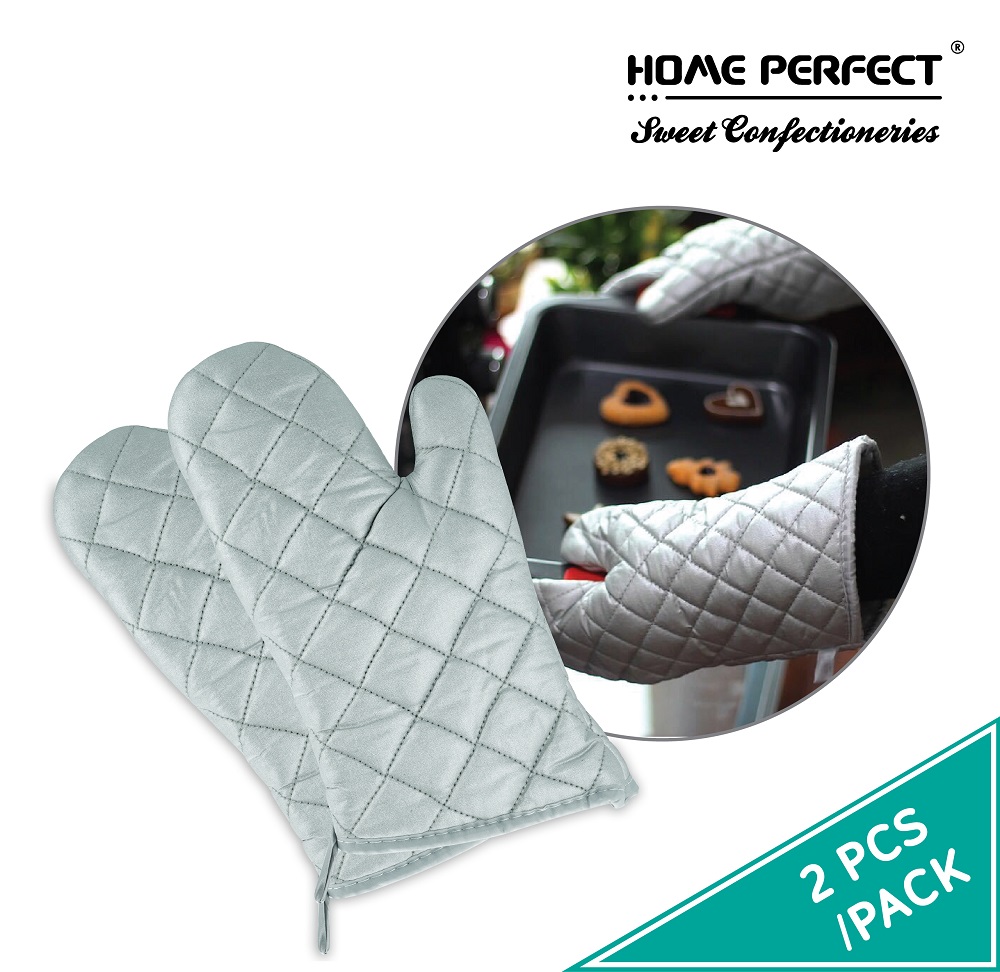 HOME PERFECT 2Pcs/Pack Anti Scalding Microwave Oven Glove, Heatproof Mitts Baking Gloves, Sarung Tangan Ketuhar, EC-8130