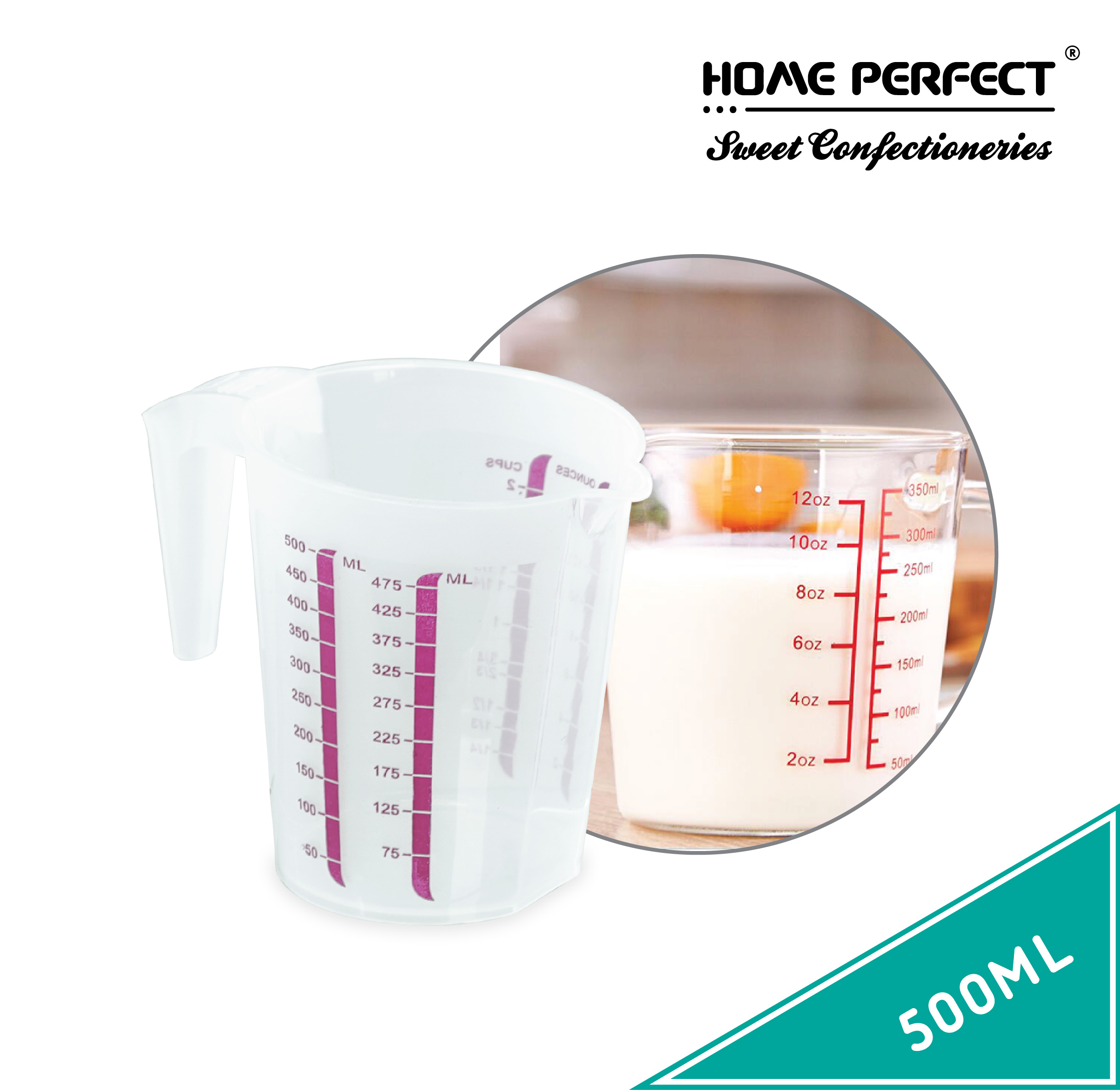 HOME PERFECT 250-2000ml Baking/Kitchen/Laboratory Measuring Cup Jug,Jag Penyukat,EC-9080,81,82,83,85