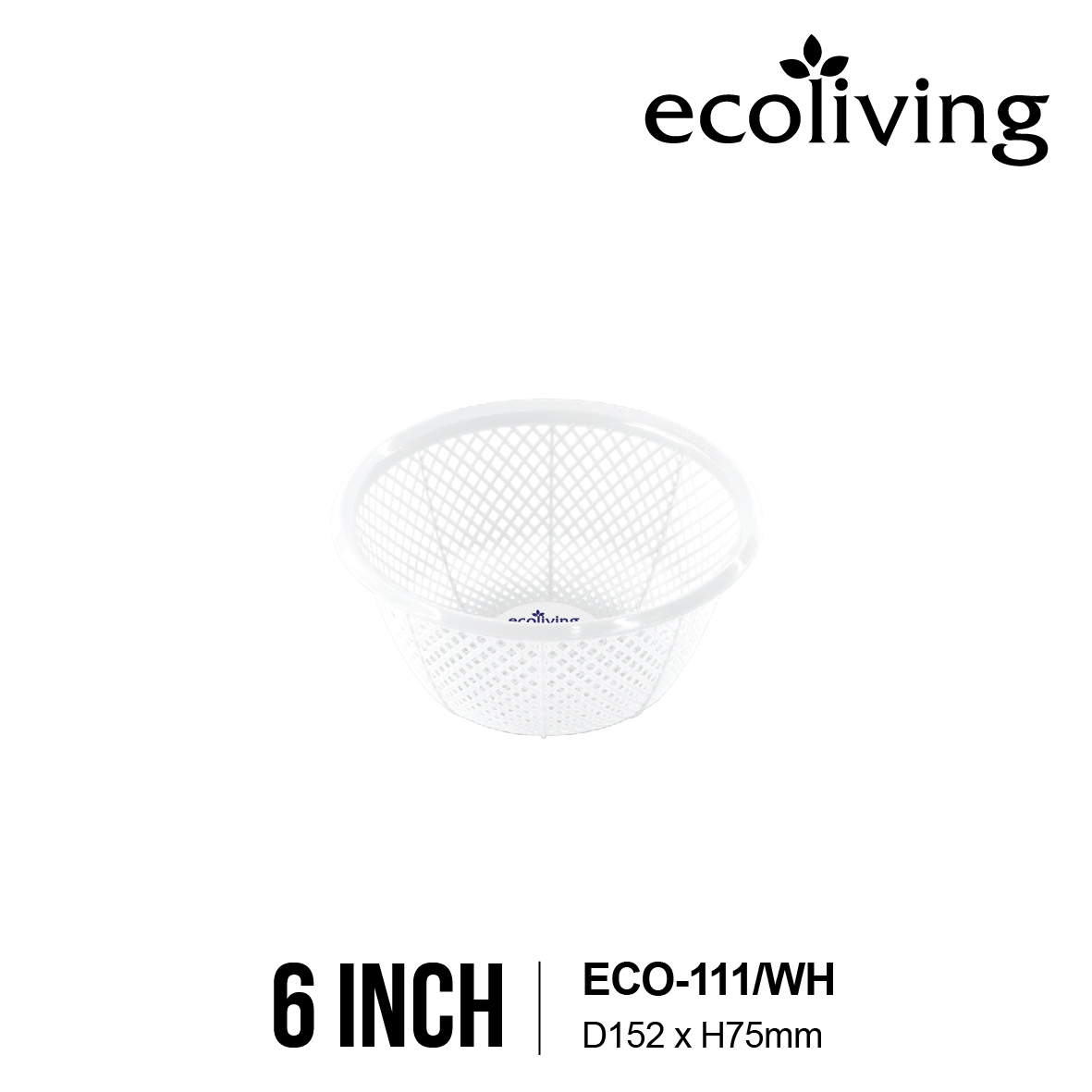ECO LIVING 6/8/10/12 INCH Round Basin Colander, Basket, Colander, Bakul, ECO-111/WH,ECO-112/WH,ECO-113/WH,ECO-114/WH - Image 3
