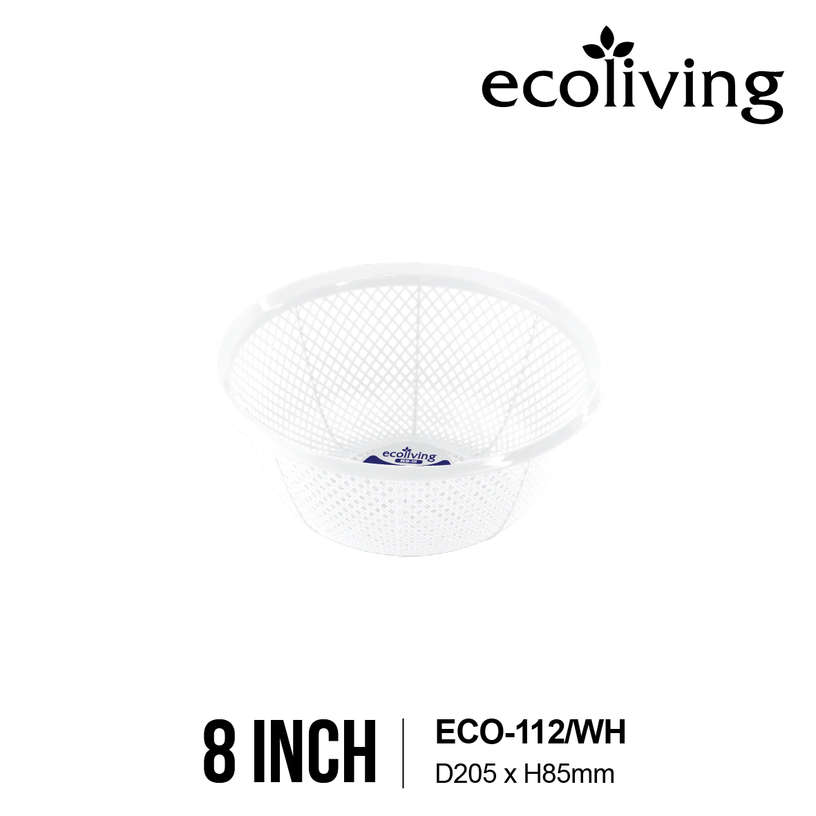ECO LIVING 6/8/10/12 INCH Round Basin Colander, Basket, Colander, Bakul, ECO-111/WH,ECO-112/WH,ECO-113/WH,ECO-114/WH