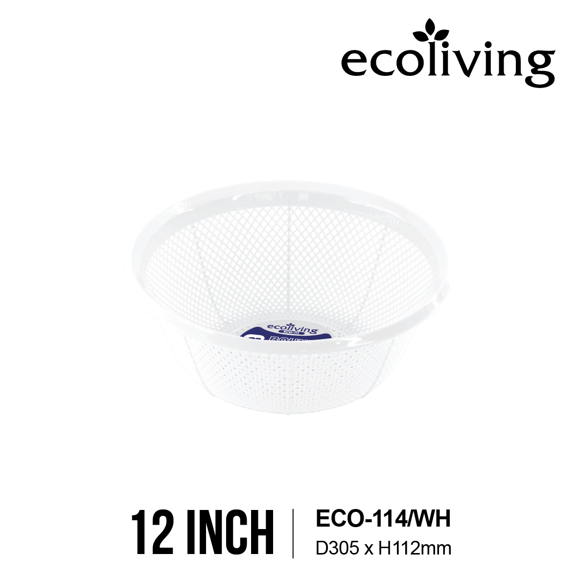 ECO LIVING 6/8/10/12 INCH Round Basin Colander, Basket, Colander, Bakul, ECO-111/WH,ECO-112/WH,ECO-113/WH,ECO-114/WH - Image 5
