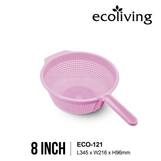 ECO LIVING 8/9 Inch Rice Vege Fruit Colander Basin Set, Washing Filter Strainer Basket, ECO-121,ECO-121/WH,ECO-122/WH