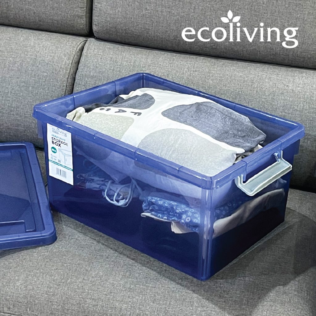 ECO LIVING 30L Heavy Duty Stackable Transparent Storage Box, Space ...