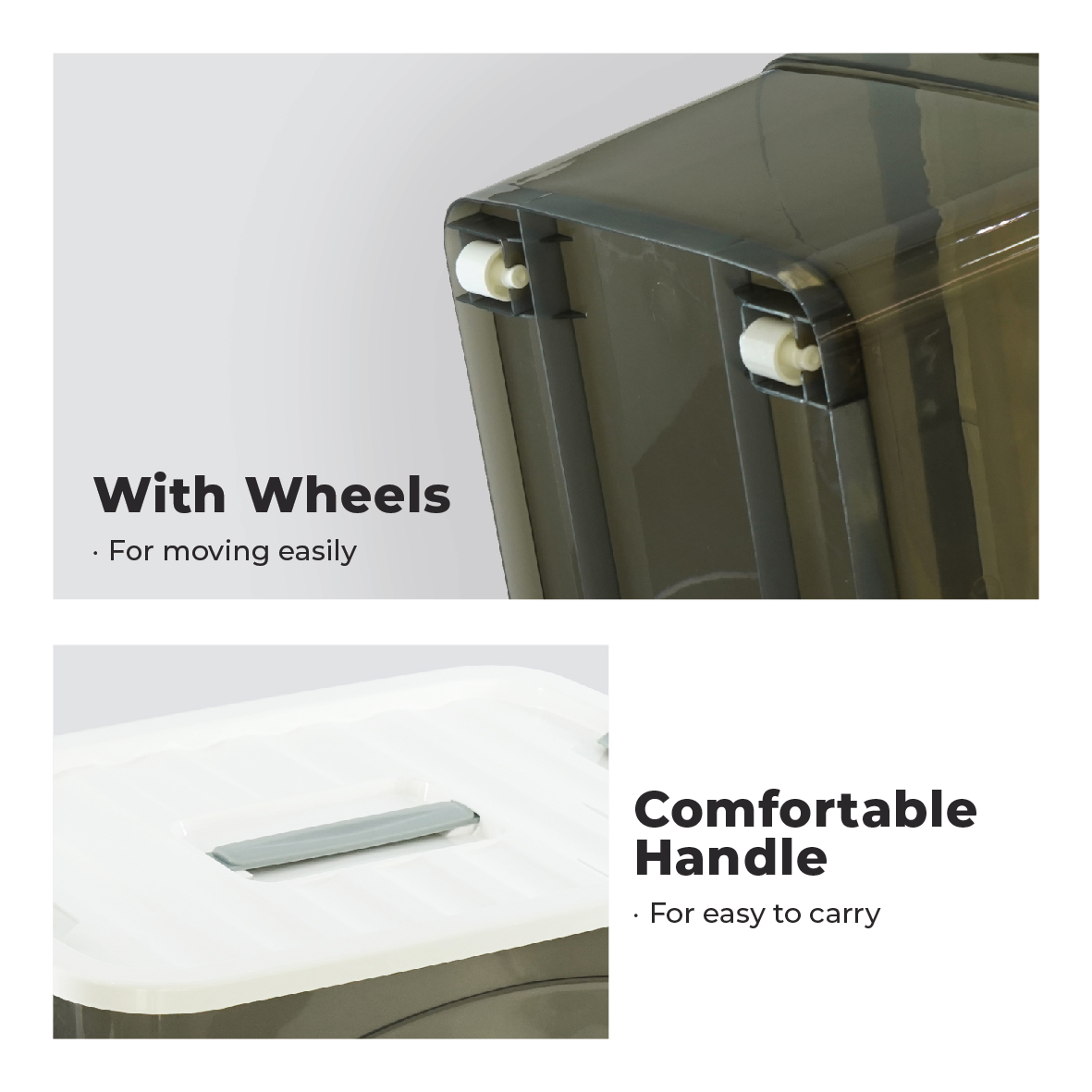 ECO LIVING OFFER PACK 2IN1 15L+35L Stackable Storage Box With Wheels, Kotak Penyimpanan, ECO-1272/ECO-1273 - Image 4