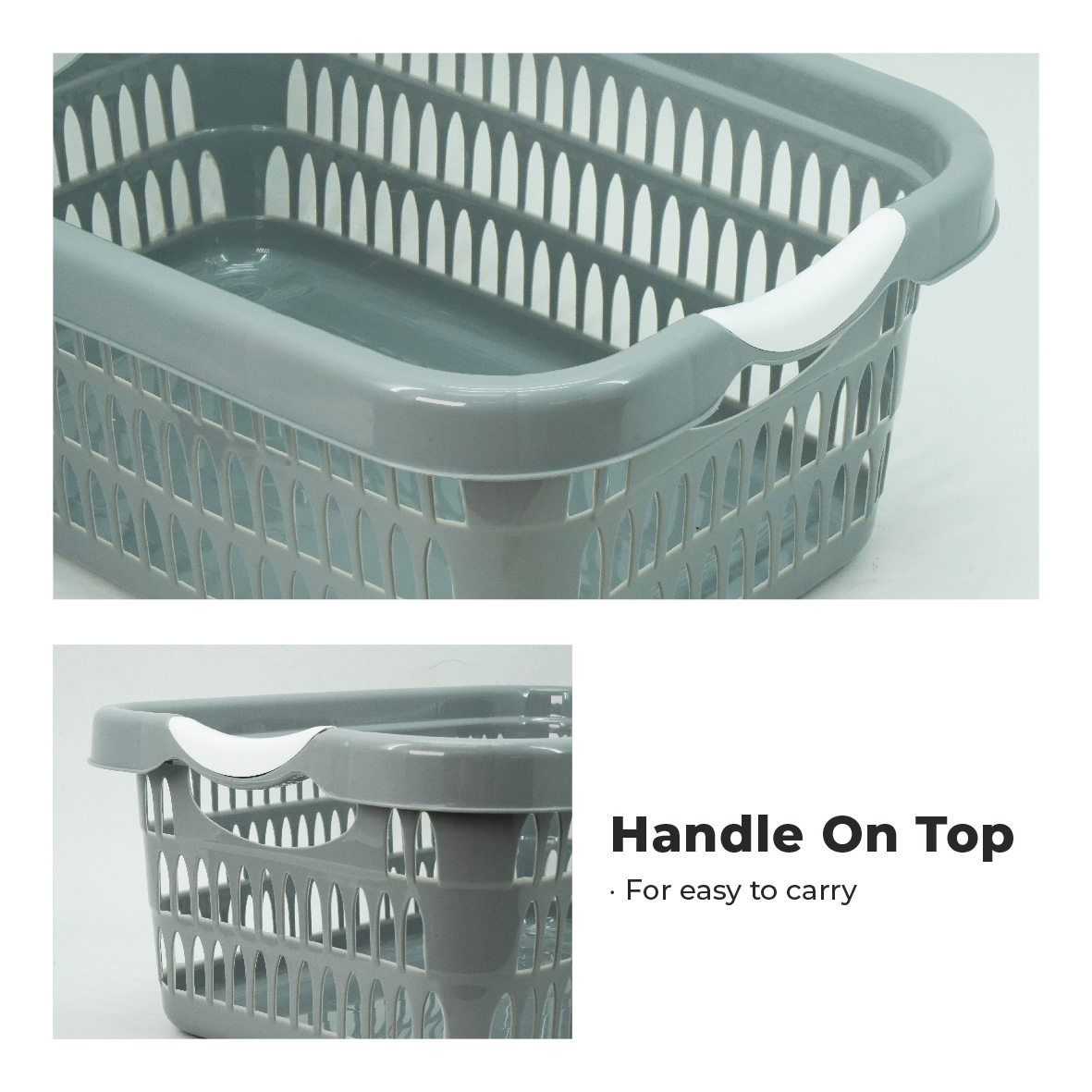 ECO LIVING CARTON DEAL 12Pcs/Pack 12,20,30Ltr Multi-Purpose Rect. Laundry Basket With Handle,Bakul Dobi,ECO-153,4,5-12 - Image 3