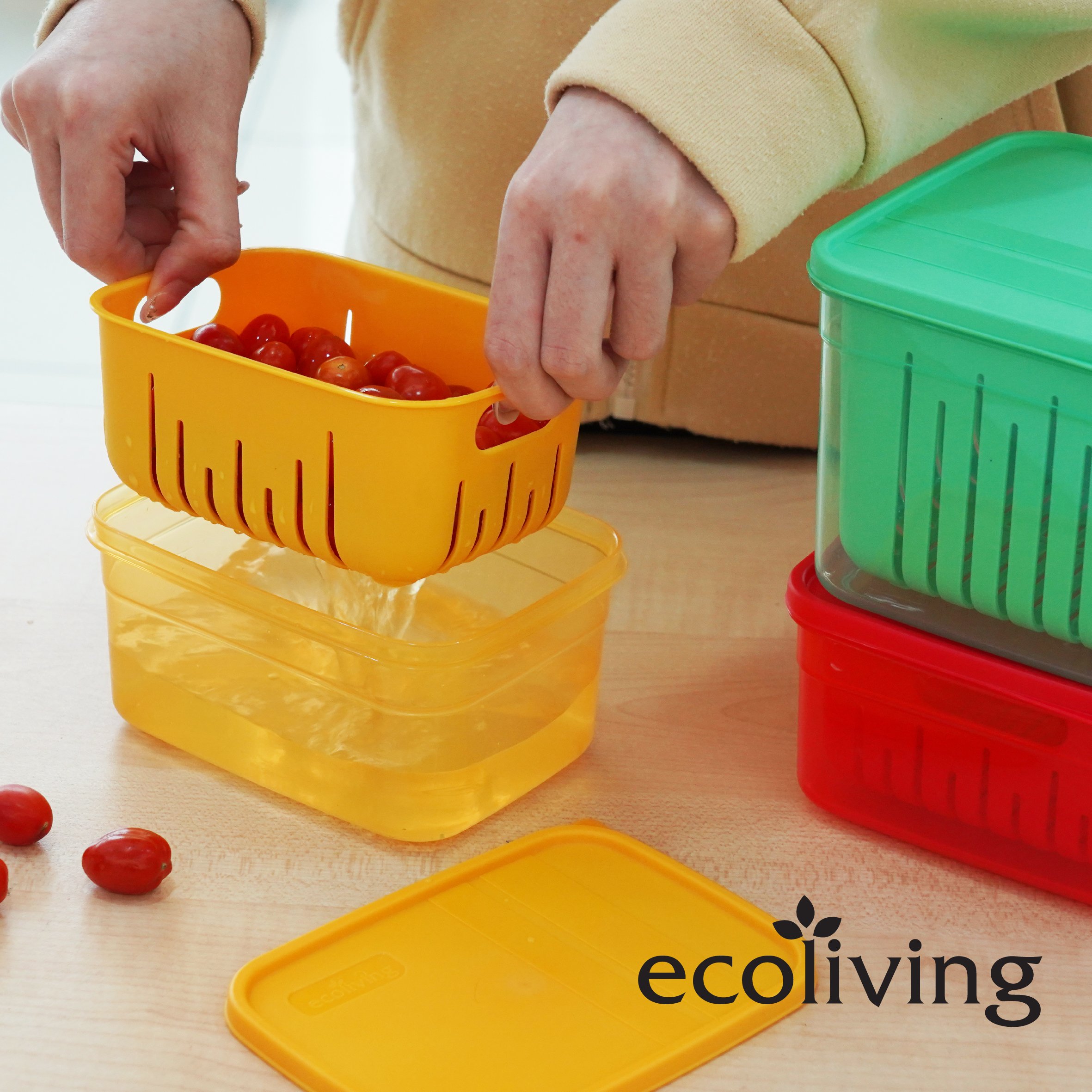 ECO LIVING 900/1300ml Rect Airtight ECO Smart Keeper w/Drainer, Food Container, Bekas Makanan, ECO-1634DB,ECO-1635DB/C - Image 8
