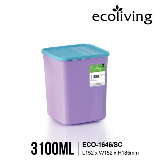 ECO LIVING 1200-3100ml Square Airtight Freezer ECO Smart Keeper, Food Container, Bekas Makanan, ECO-1644,1645,1646/SC