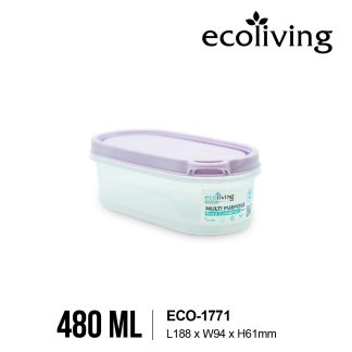 ECO LIVING Food Container With Oval Shape (480/1100/1800ml),Airtight Food Storage,Bekas Makanan,ECO-1771,1772,1773