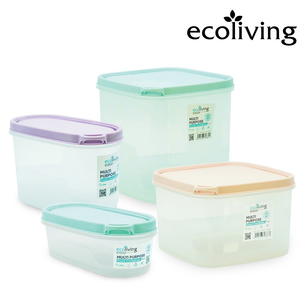 ECO LIVING Food Container With Square Shape,Airtight Food Storage, Bekas Makanan,ECO-1774,ECO-1775,ECO-1776,ECO-1794 - Image 3