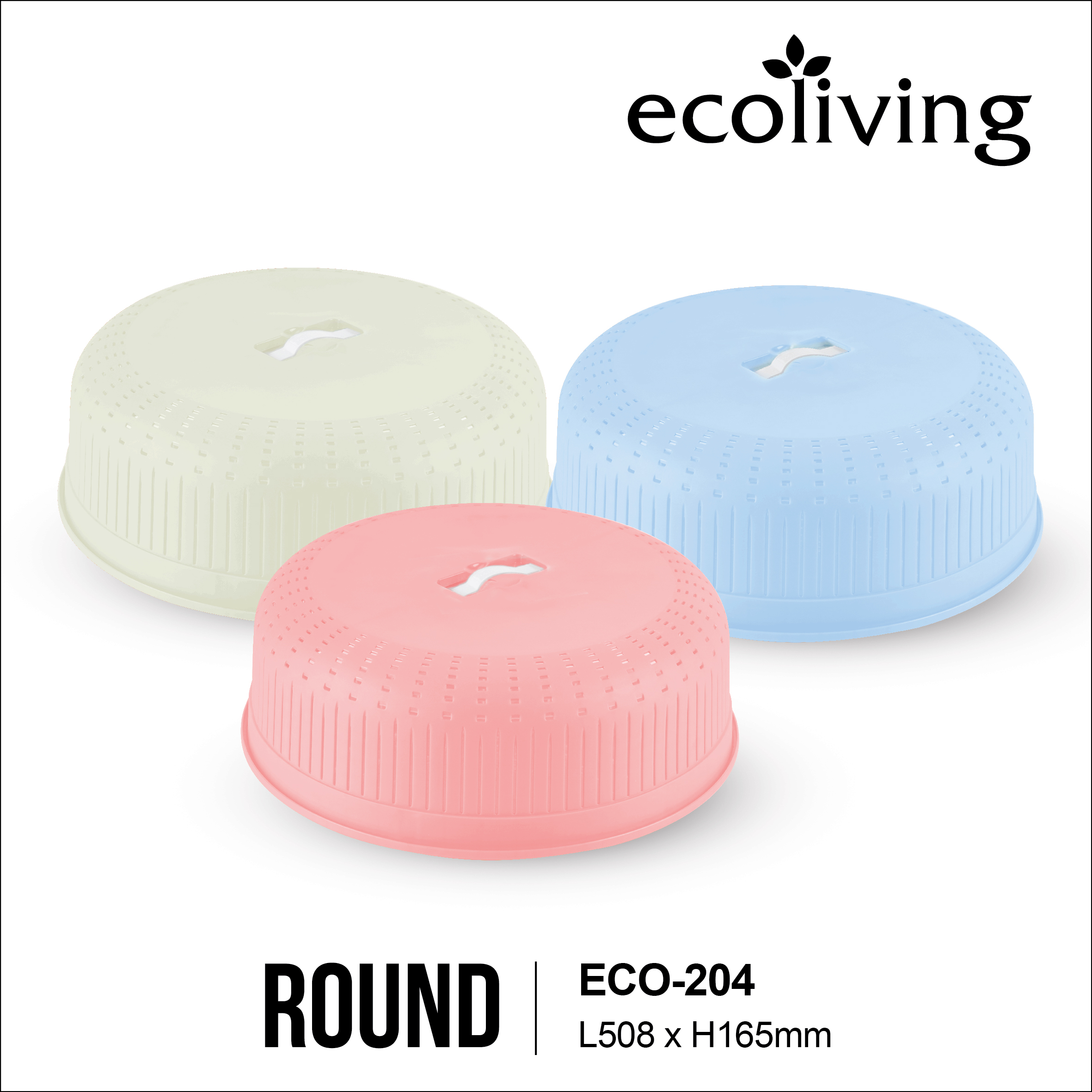 ECO LIVING Small Round Food Dish Cover, Anti Flies Food Lid, Tudung Saji Bulat Kecil, ECO-204,ECO-204/WH - Image 2