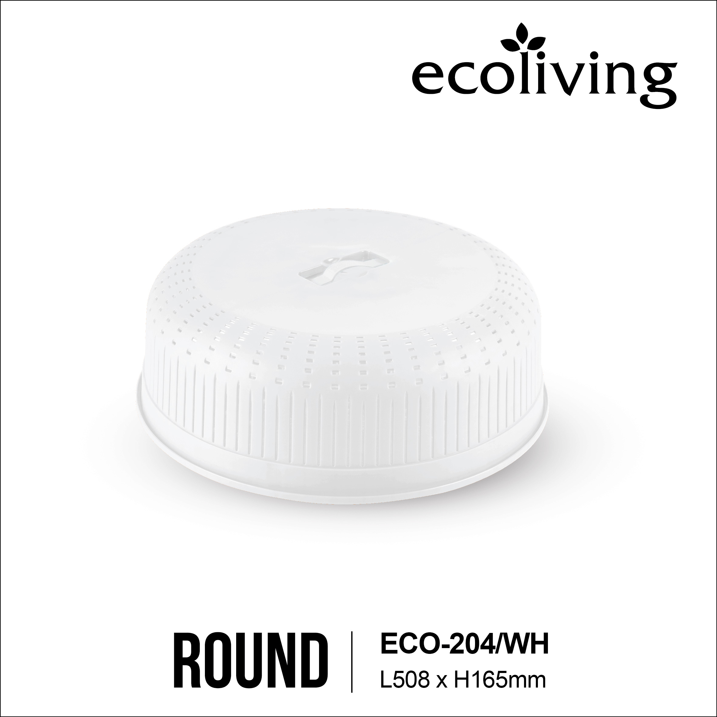 ECO LIVING Small Round Food Dish Cover, Anti Flies Food Lid, Tudung Saji Bulat Kecil, ECO-204,ECO-204/WH