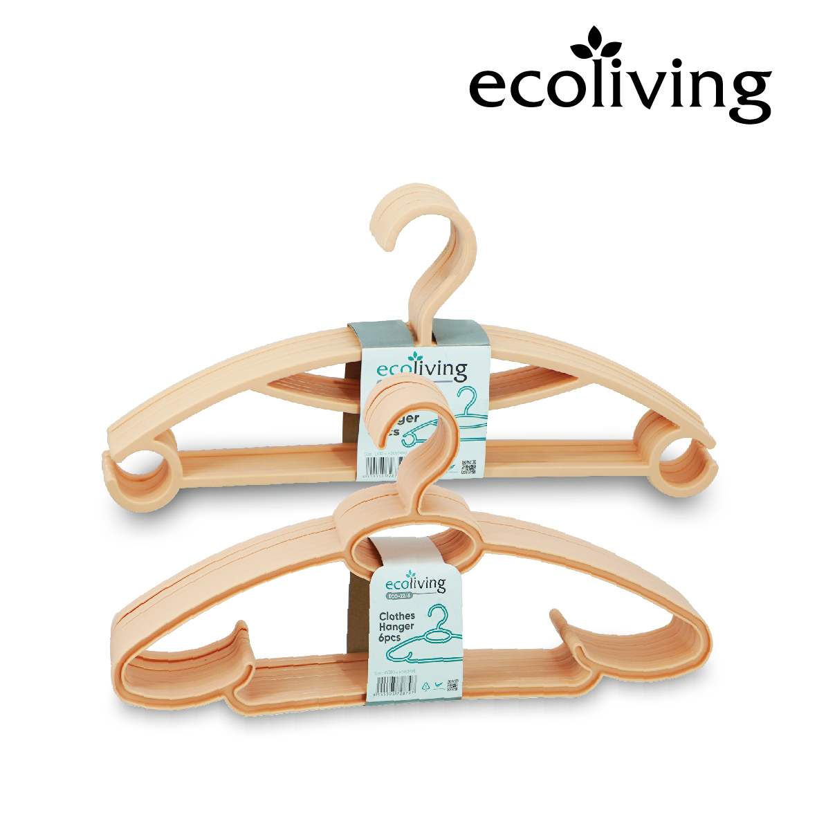 ECO LIVING CARTON DEAL 48Pcs/Pack Colourful Modern Clothes Hanger Set With 2 Side Hooks,Penyangkut Baju,ECO-22/6-48 - Image 4