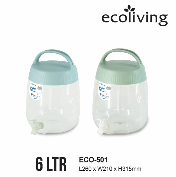 ECO LIVING 6Ltr Water & Juice & Detergent Storage Dispenser, Water Cooler, Drink Jar, Bekas Air Tong, ECO-501 - Image 3