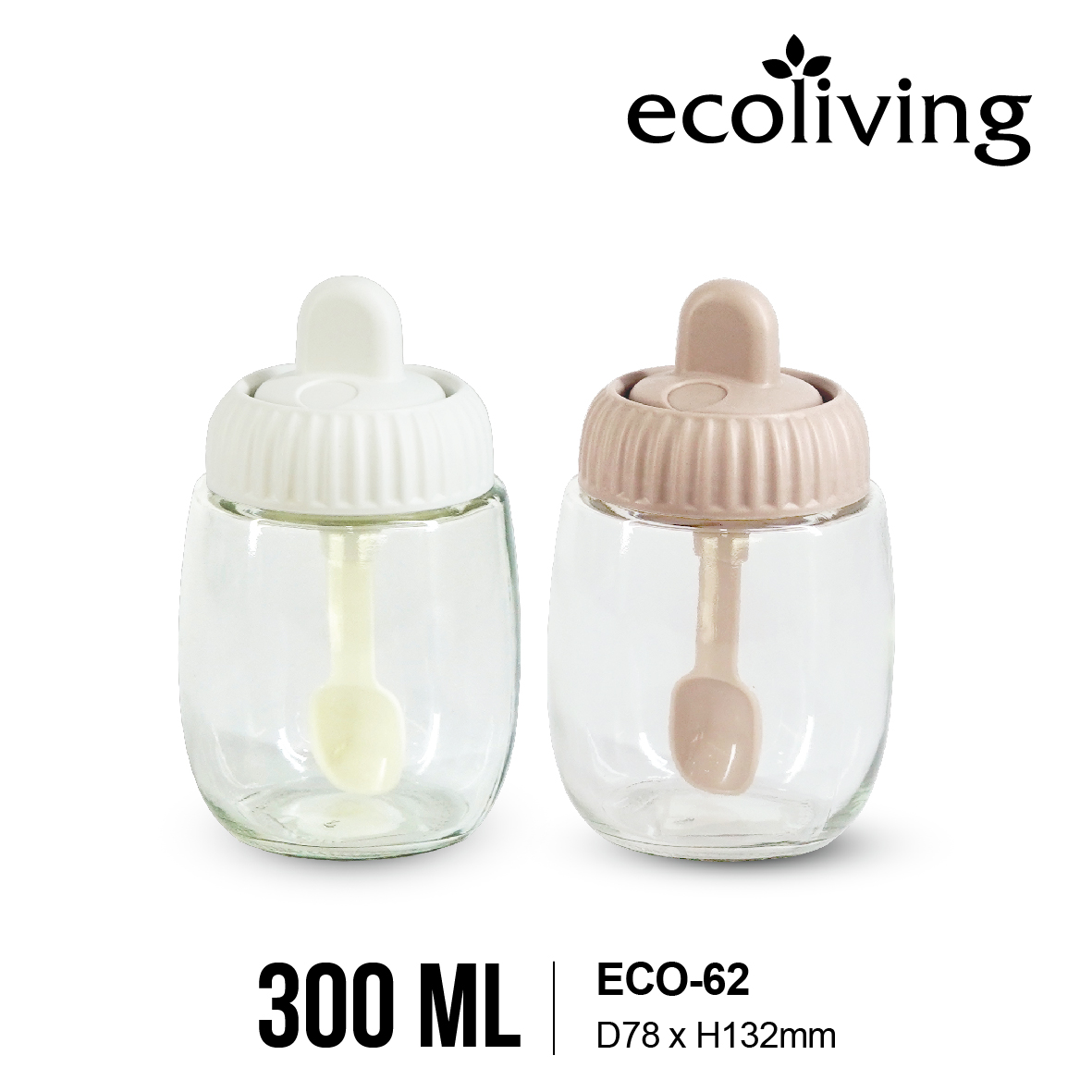 ECO LIVING 300ML Kitchen Glass Condiment Bottle With Spoon,Spice Seasoning Bottle,Bekas Rempah Ratus Bersudu, ECO-62 - Image 6