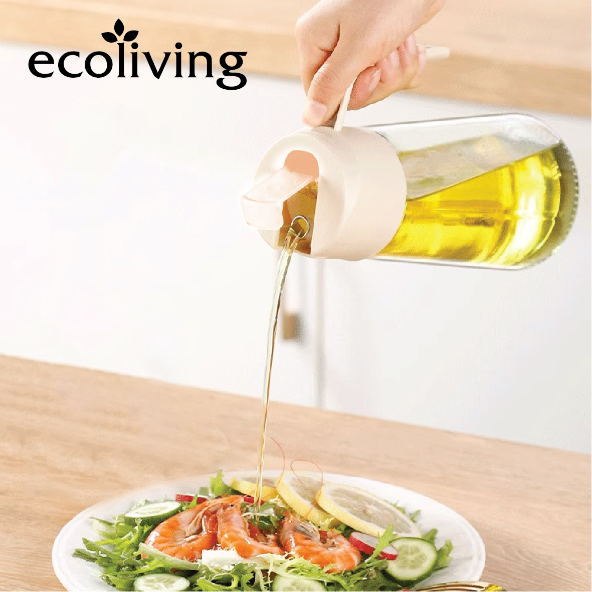 ECO LIVING 650ml Kitchen Glass Condiment Jar With Handle/Cover, Spice Seasoning Oil Bottle, Bekas Minyak, ECO-64 - Image 6