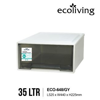 ECO LIVING Extra Wide Office Stackable Storage Box Drawer W/Handle, Kotak Penyimpanan, ECO-648, ECO-648/BG, ECO-648/GY