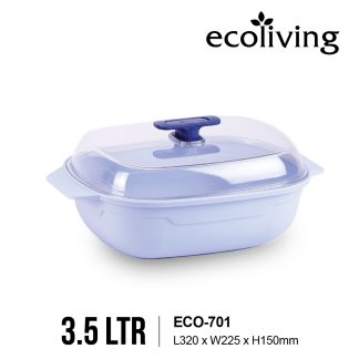 ECO LIVING 2.3/3.5L Serving Tray With Cover, Food Container with Lid, Bekas Makanan, ECO-700,ECO-701