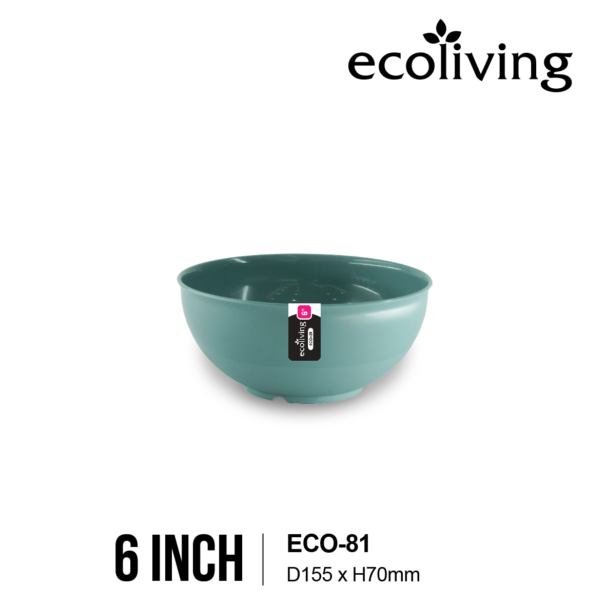 ECO LIVING 6/7 INCH Round Color Thick Bowl, Kitchen Tableware, Mangkuk Tebal Bulat Berwarna, ECO-81 ECO-82