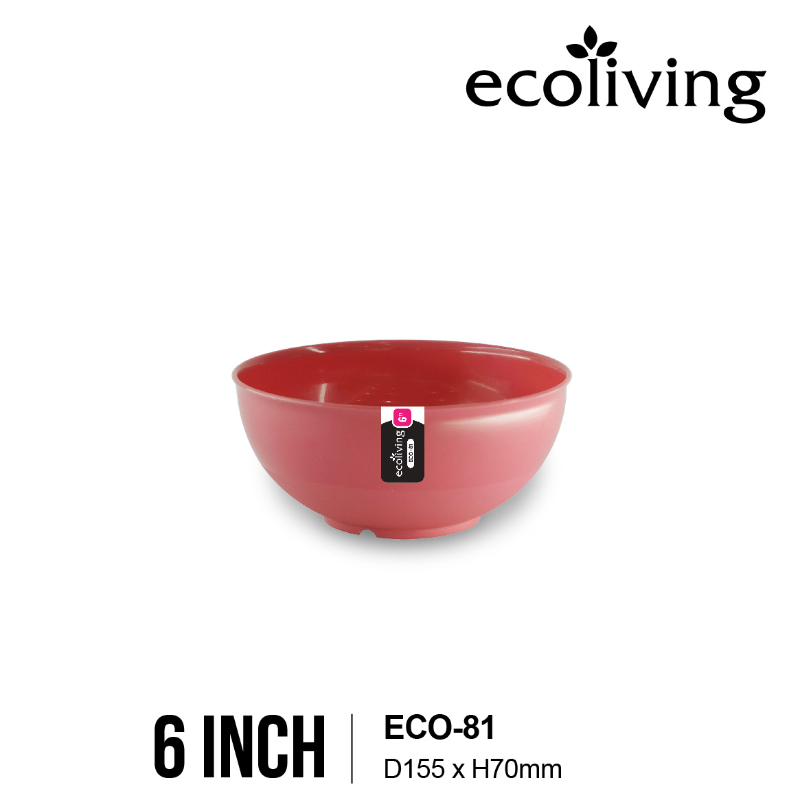 ECO LIVING 6/7 INCH Round Color Thick Bowl, Kitchen Tableware, Mangkuk Tebal Bulat Berwarna, ECO-81 ECO-82 - Image 3