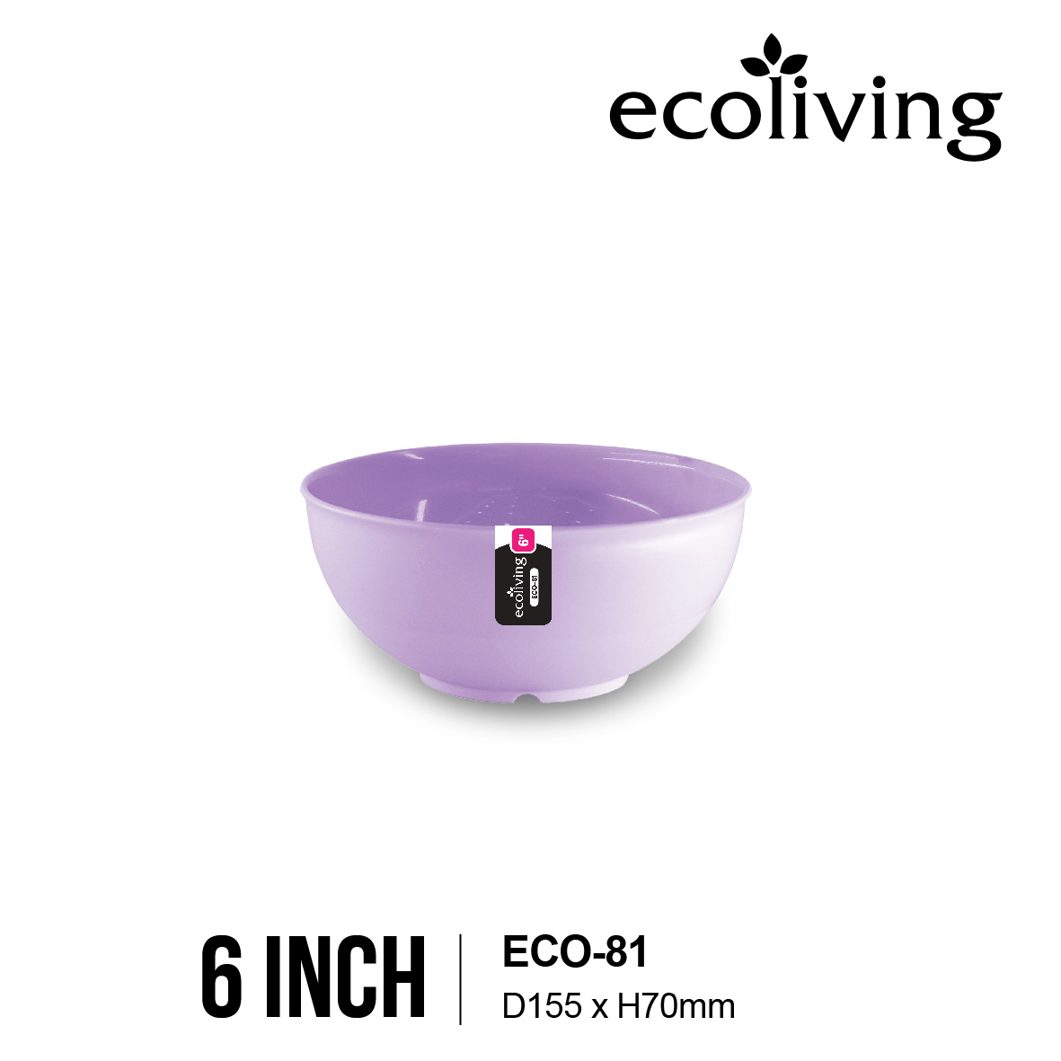 ECO LIVING 6/7 INCH Round Color Thick Bowl, Kitchen Tableware, Mangkuk Tebal Bulat Berwarna, ECO-81 ECO-82 - Image 4