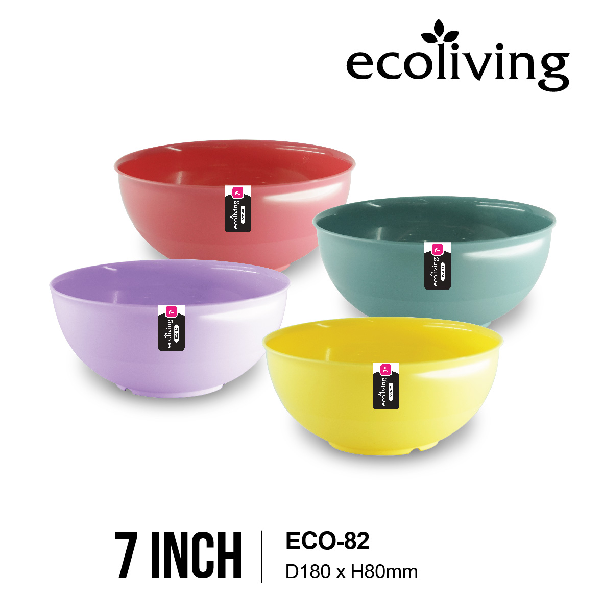 ECO LIVING 6/7 INCH Round Color Thick Bowl, Kitchen Tableware, Mangkuk Tebal Bulat Berwarna, ECO-81 ECO-82 - Image 7