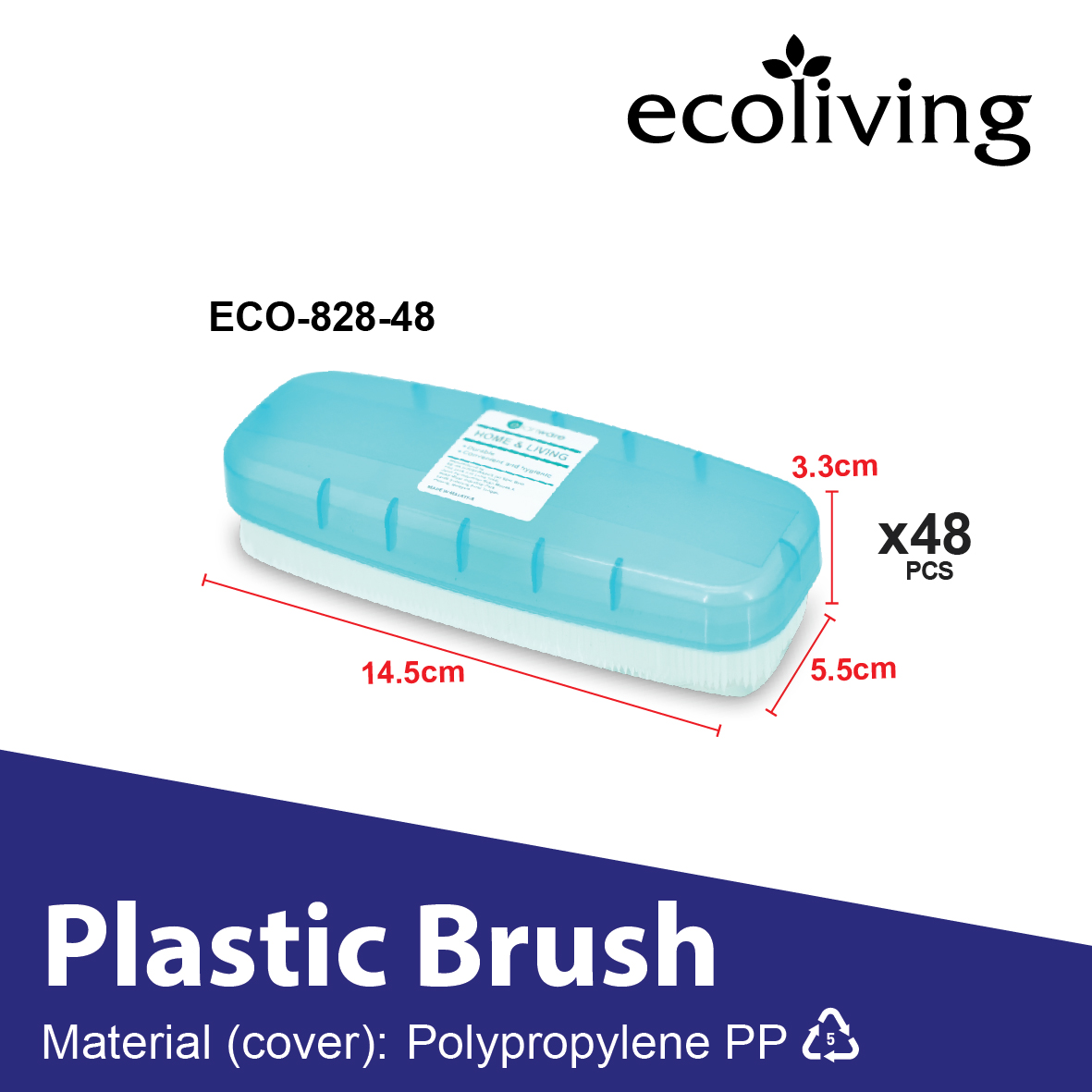 ECO LIVING CARTON DEAL 48Pcs/Pack Durable Soft Bristles Clothes Shoes Cleaning Hand Brush, Berus Serbaguna, ECO-828-48 - Image 2