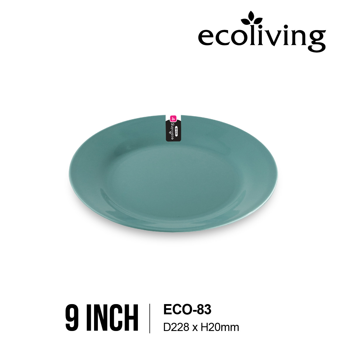 ECO LIVING 9/10 INCH Colorful Thick Round Shallow Plate, Kitchen Tableware, Pinggan Tebal Bulat Berwarna, ECO-83 ECO-84 - Image 4