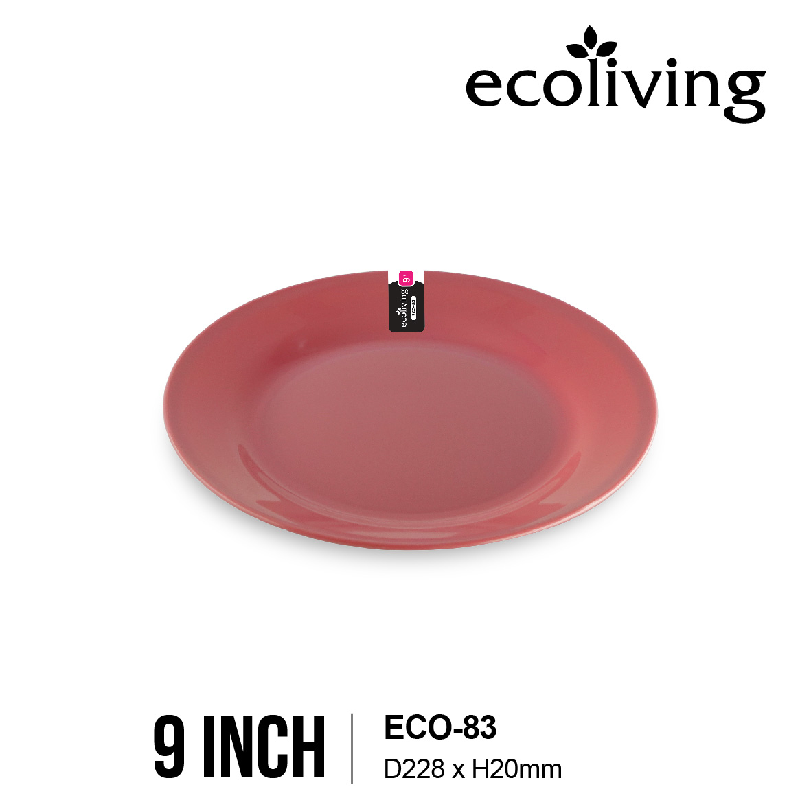 ECO LIVING 9/10 INCH Colorful Thick Round Shallow Plate, Kitchen Tableware, Pinggan Tebal Bulat Berwarna, ECO-83 ECO-84 - Image 3