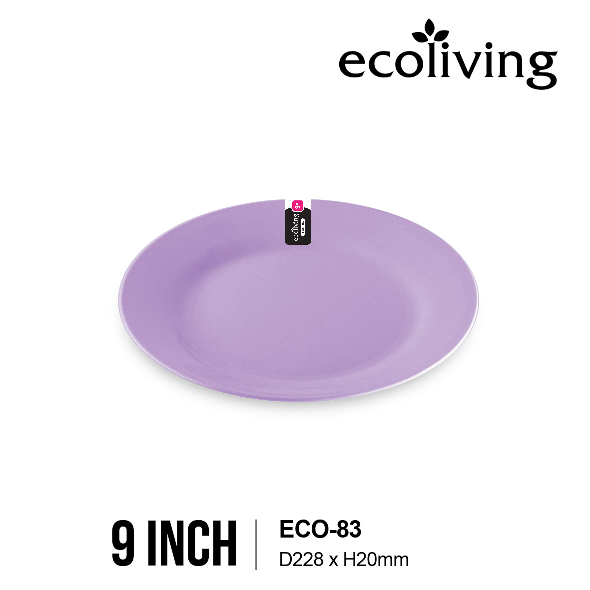 ECO LIVING 9/10 INCH Colorful Thick Round Shallow Plate, Kitchen Tableware, Pinggan Tebal Bulat Berwarna, ECO-83 ECO-84